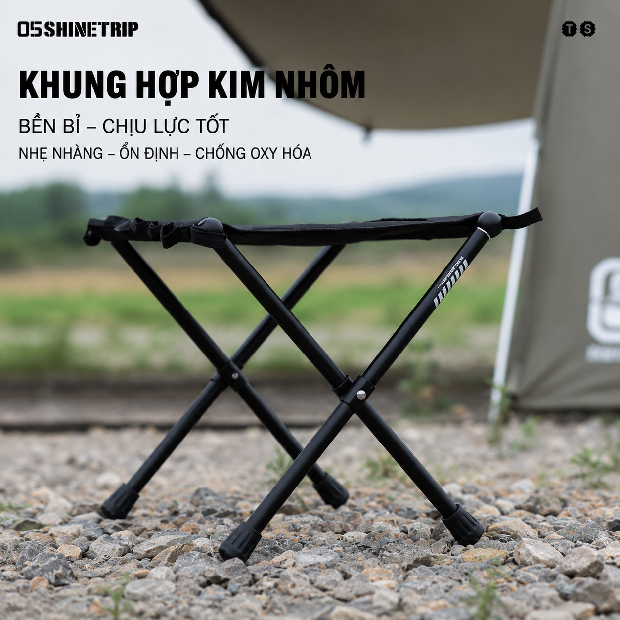Ghế Xếp Dã Ngoại ShineTrip 05 – Ghế Gấp Gọn Camping, Siêu Nhẹ, Nhôm Hợp Kim, Tiện Lợi Mang Đi