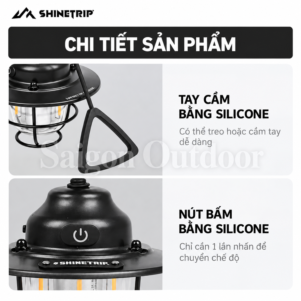 Đèn Lều Cắm Trại ShineTrip Đèn Trang Trí Dã Ngoại, Đèn Treo Sạc Pin Siêu Sáng, Thời Gian Sử Dụng Lâu