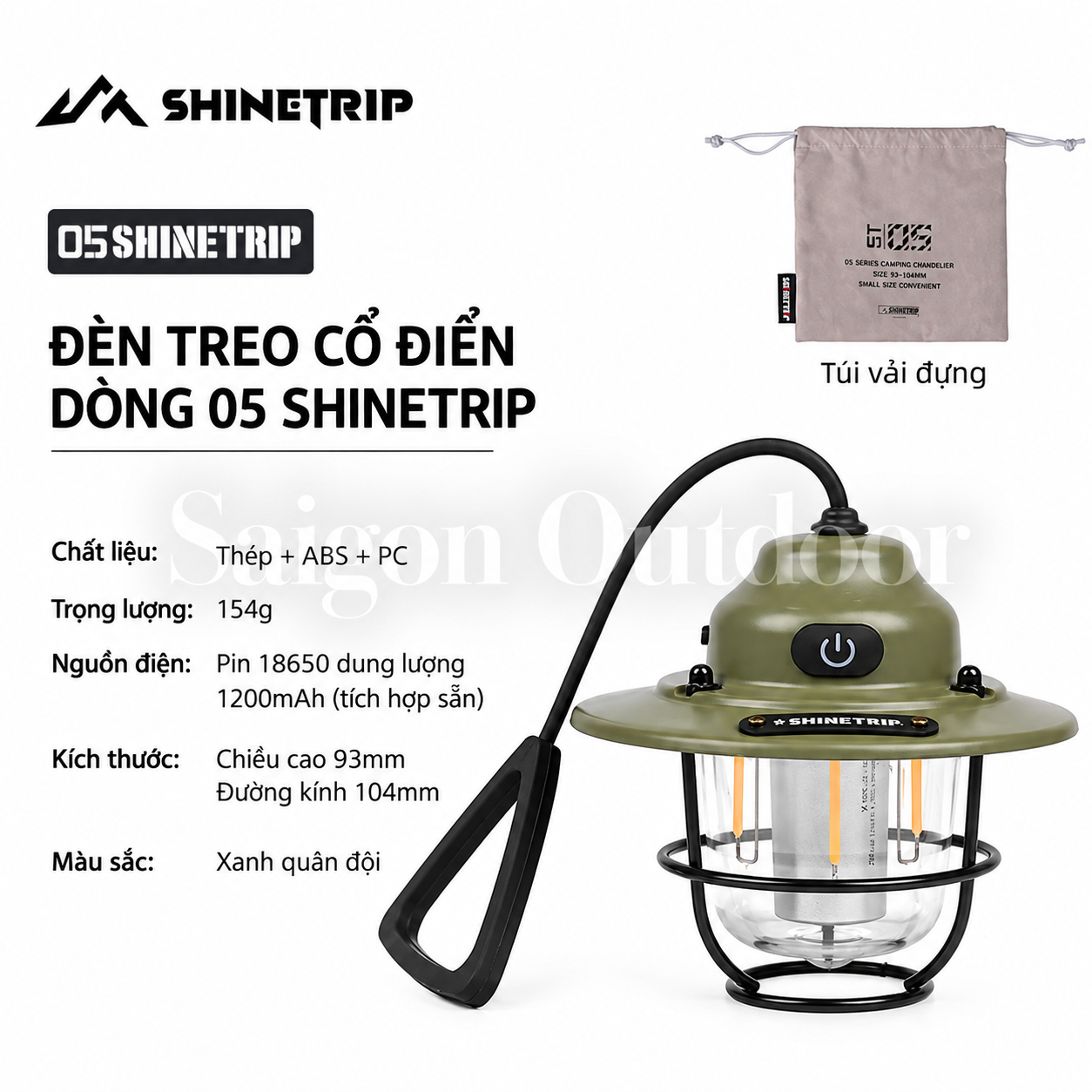 Đèn Lều Cắm Trại ShineTrip Đèn Trang Trí Dã Ngoại, Đèn Treo Sạc Pin Siêu Sáng, Thời Gian Sử Dụng Lâu