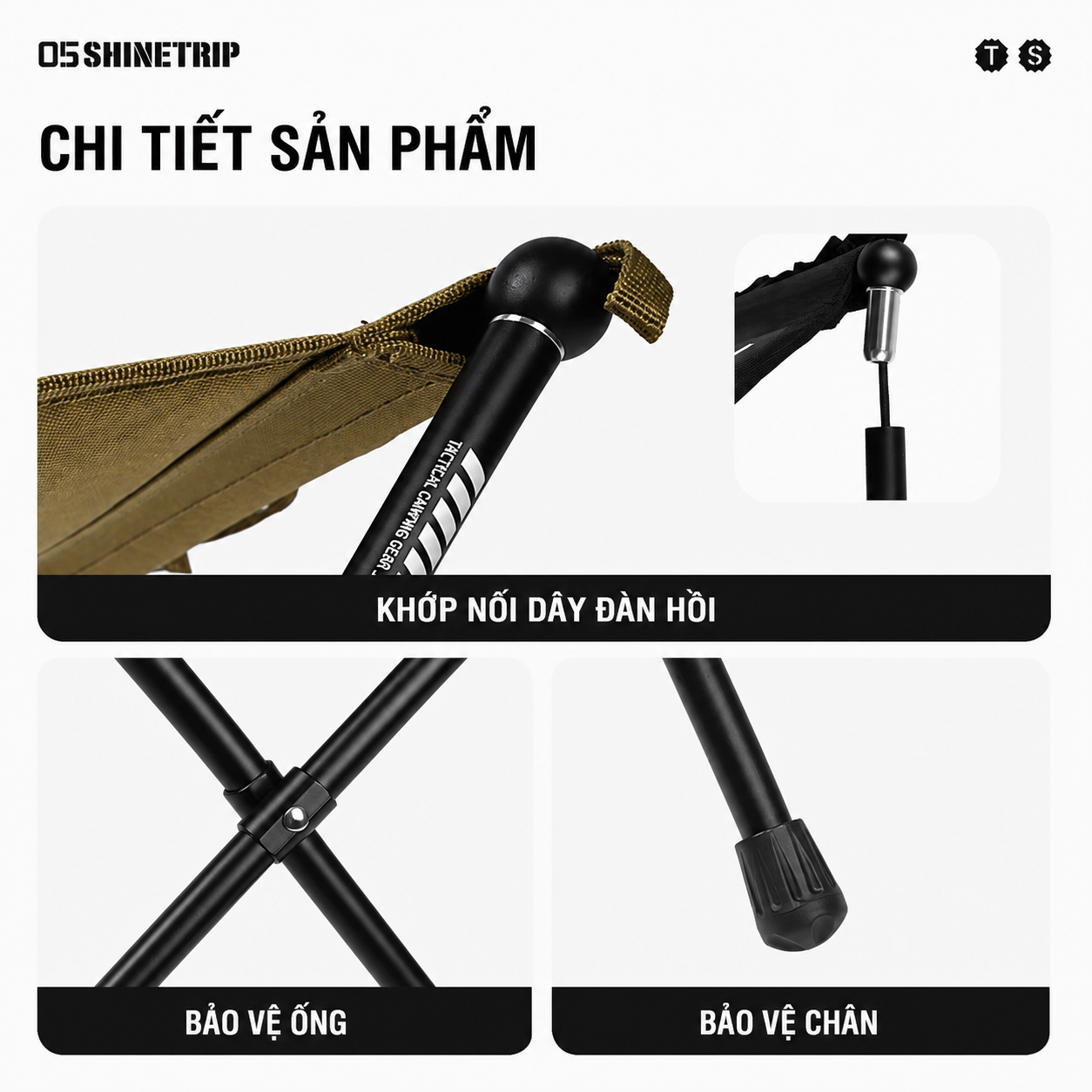 Ghế Xếp Dã Ngoại ShineTrip 05 – Ghế Gấp Gọn Camping, Siêu Nhẹ, Nhôm Hợp Kim, Tiện Lợi Mang Đi