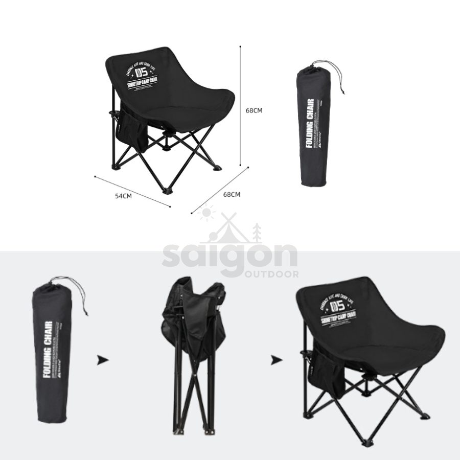 Ghế xếp dã ngoại siêu nhẹ – Ghế gấp câu cá, cắm trại, du lịch, moon chair tiện lợi Shine Trip