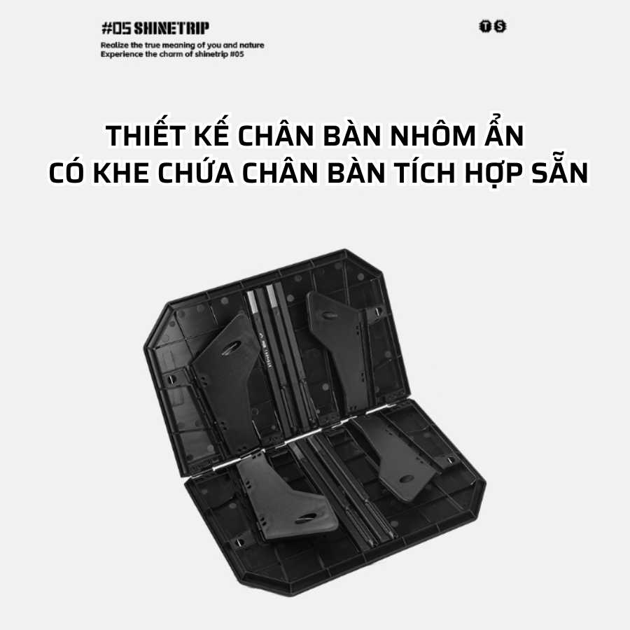 Bàn xếp dã ngoại siêu nhẹ Shinetrip Bàn gấp 2 trong 1 cắm trại, picnic, du lịch, mặt ABS khung nhôm