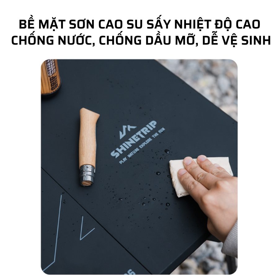 Bàn xếp dã ngoại siêu nhẹ Shinetrip Bàn gấp 2 trong 1 cắm trại, picnic, du lịch, mặt ABS khung nhôm