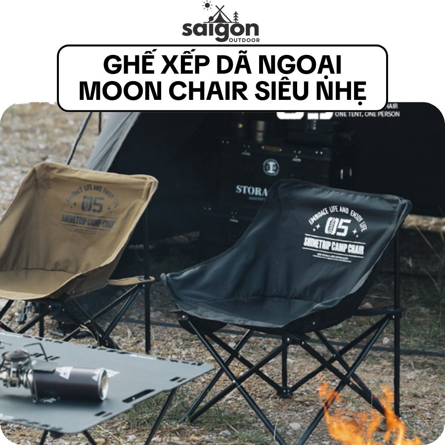 Ghế xếp dã ngoại siêu nhẹ – Ghế gấp câu cá, cắm trại, du lịch, moon chair tiện lợi Shine Trip