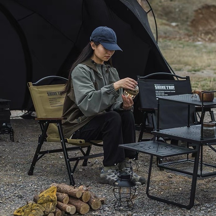 Ghế xếp dã ngoại Shine Trip bằng hợp kim nhôm Tháo lắp tiện lợi, gọn nhẹ, phù hợp cắm trại SaigonOutdoor