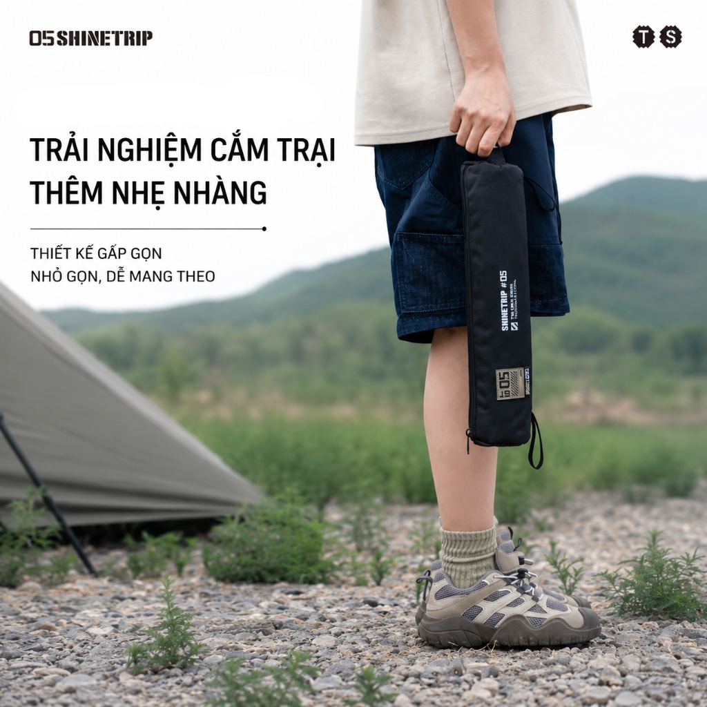 Ghế Xếp Dã Ngoại ShineTrip 05 – Ghế Gấp Gọn Camping, Siêu Nhẹ, Nhôm Hợp Kim, Tiện Lợi Mang Đi