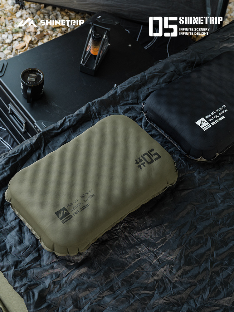 Gối hơi du lịch ngoài trời 2 trong 1 gối bơm hơi bằng mút biển, gối gấp gọn siêu nhẹ, tiện lợi cắm trại, picnic