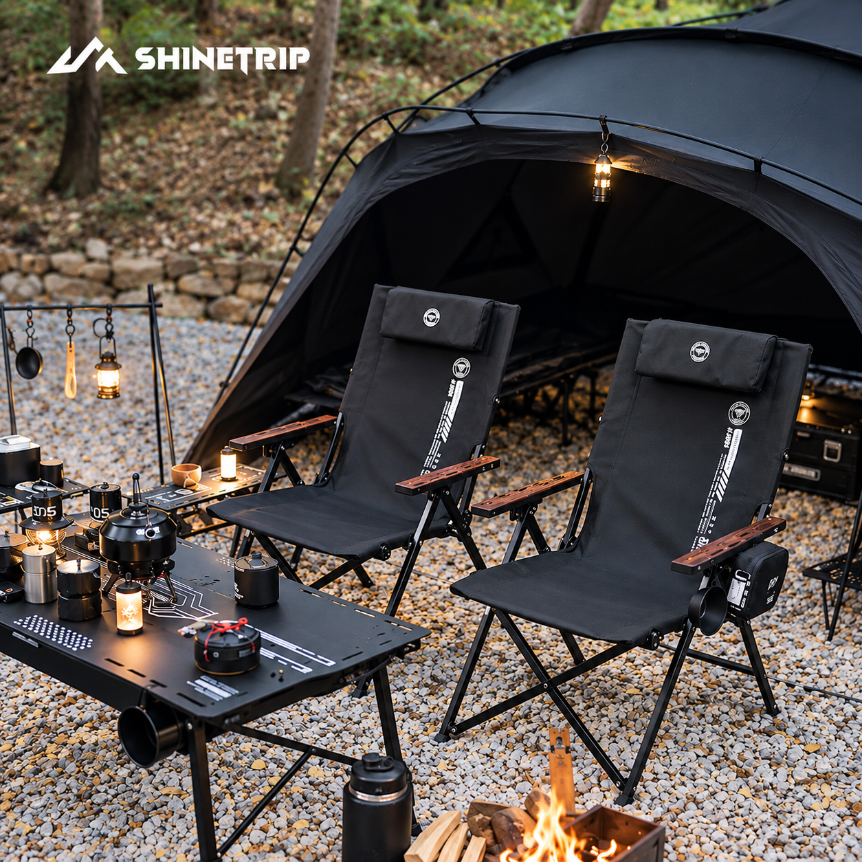 Ghế Xếp Dã Ngoại ShineTrip 05 – Ghế Camping Gấp Gọn, 4 Cấp Độ Điều Chỉnh, Đa Điểm Tựa Chắc Chắn