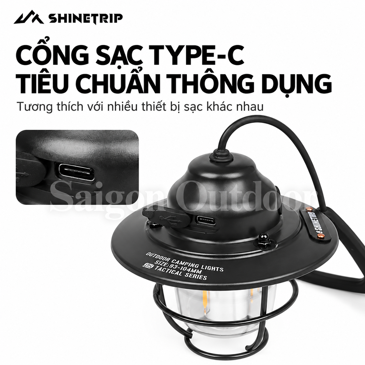 Đèn Lều Cắm Trại ShineTrip Đèn Trang Trí Dã Ngoại, Đèn Treo Sạc Pin Siêu Sáng, Thời Gian Sử Dụng Lâu
