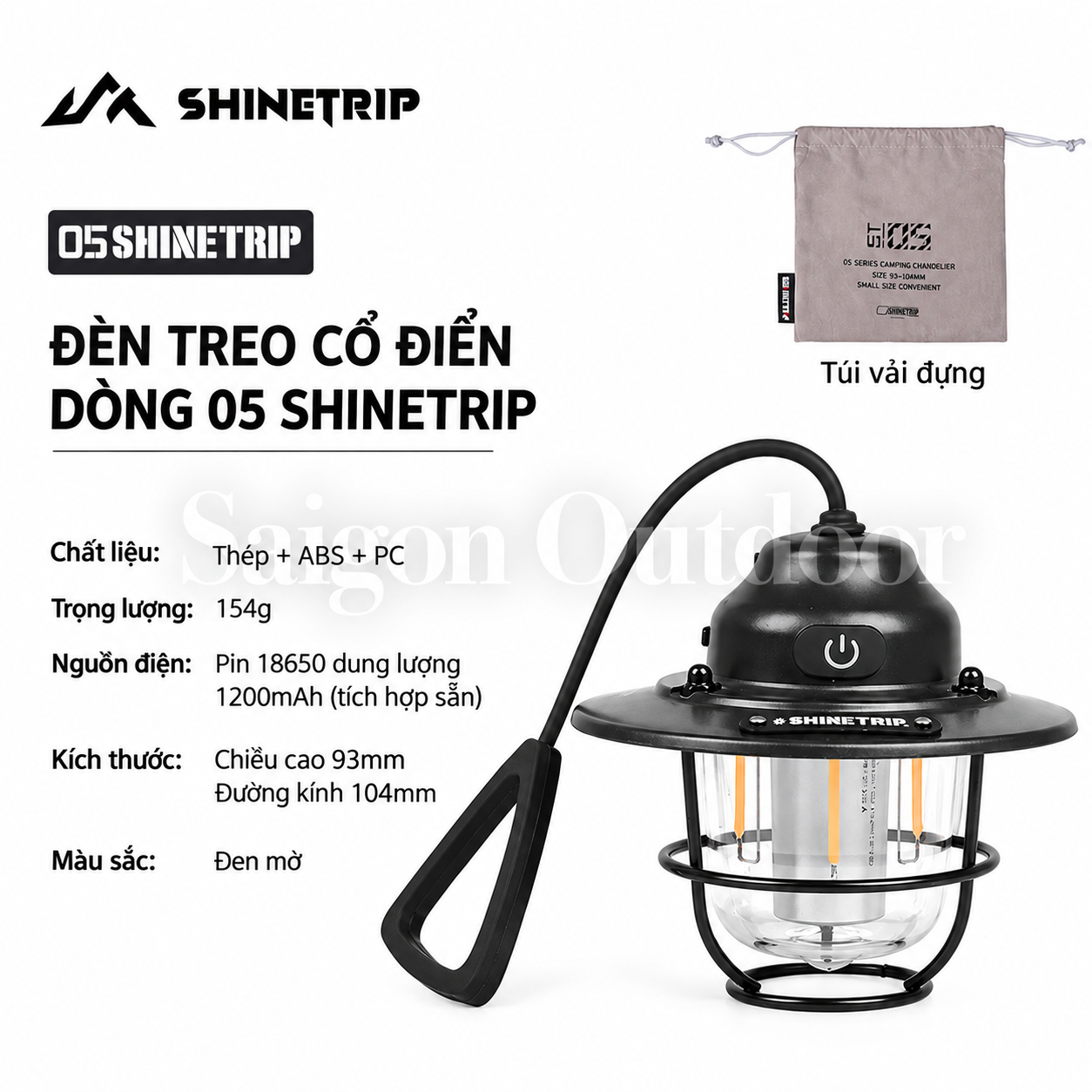 Đèn Lều Cắm Trại ShineTrip Đèn Trang Trí Dã Ngoại, Đèn Treo Sạc Pin Siêu Sáng, Thời Gian Sử Dụng Lâu