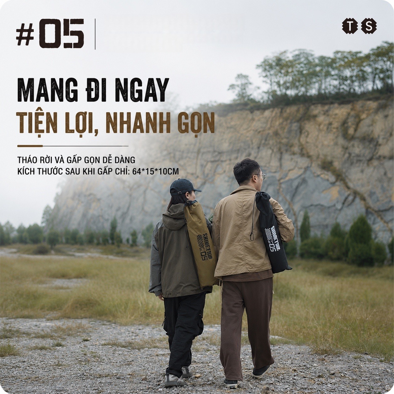 Ghế xếp dã ngoại Shine Trip bằng hợp kim nhôm Tháo lắp tiện lợi, gọn nhẹ, phù hợp cắm trại SaigonOutdoor