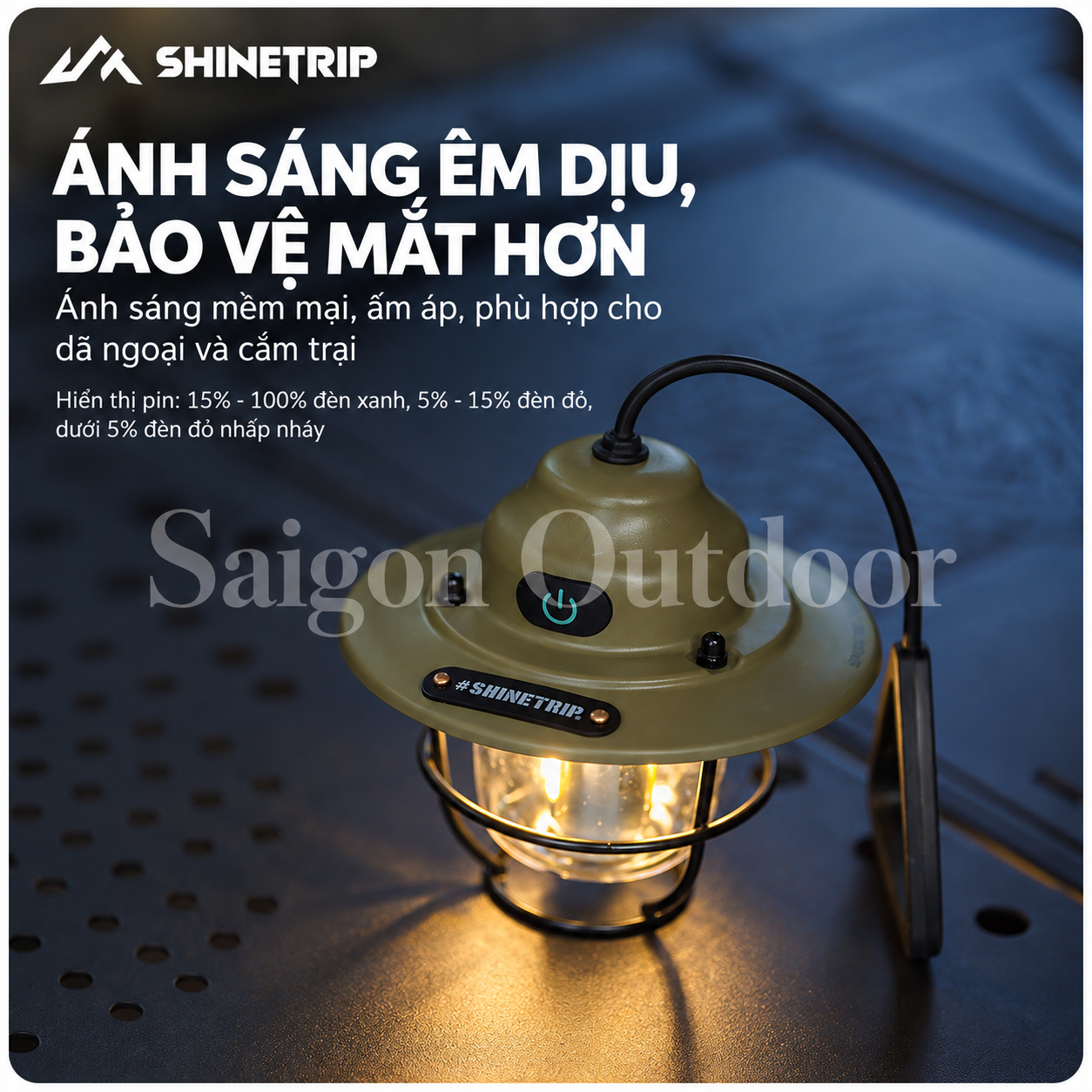 Đèn Lều Cắm Trại ShineTrip Đèn Trang Trí Dã Ngoại, Đèn Treo Sạc Pin Siêu Sáng, Thời Gian Sử Dụng Lâu