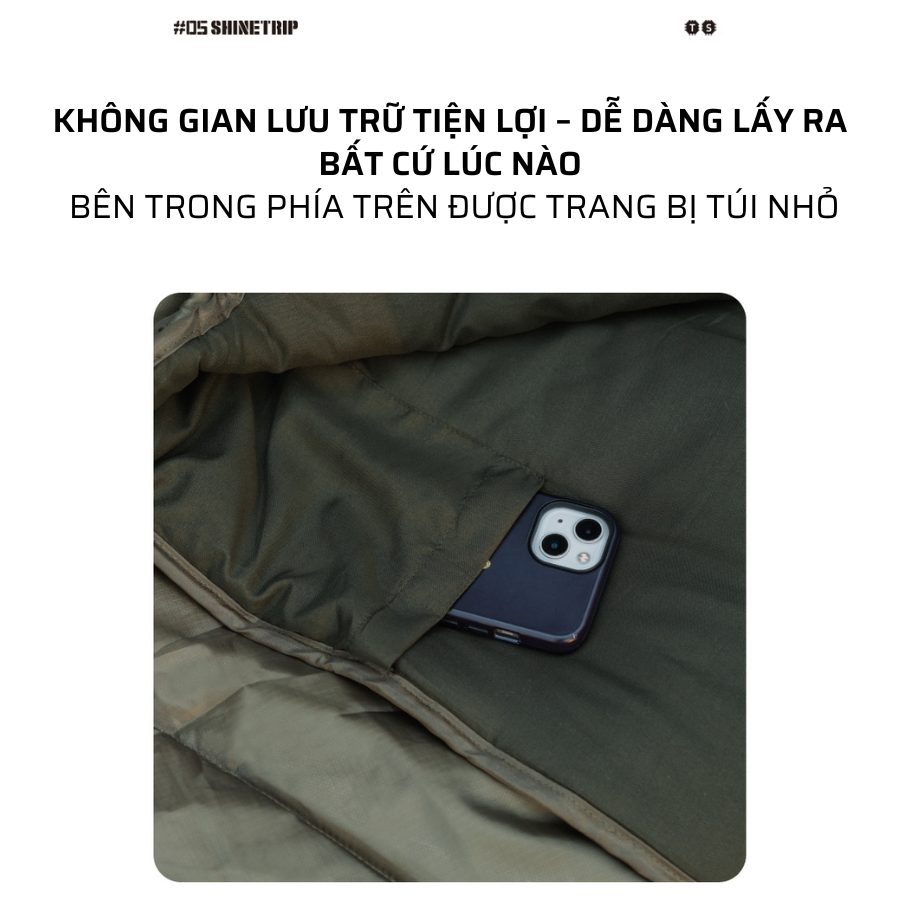 Túi Ngủ Giữ Nhiệt Hải Cẩu Shine Trip – Không Gian Rộng, Ấm Áp Mùa Đông, Dùng Cho Cắm Trại Ngoài Trời