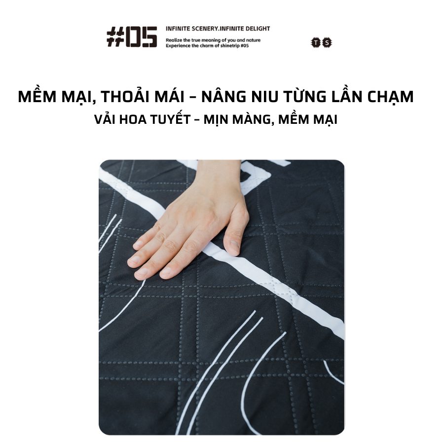 Thảm Dã Ngoại ShineTrip Nhôm Siêu Âm Chống Ẩm Thảm Picnic, Thảm Chống Nước, Thảm Trải Công Viên, Thảm Dã Ngoại Gấp Gọn