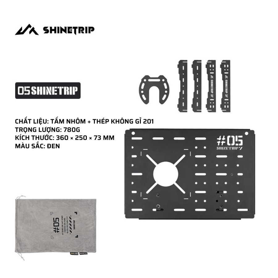 Bàn Xếp Dã Ngoại Nhôm Sơn Đen ShineTrip Bàn Camping Gấp Gọn, Module IGT Tự Do Kết Hợp, Tiện Lợi Mang Theo - Tấm ốp hình nhện 1đv