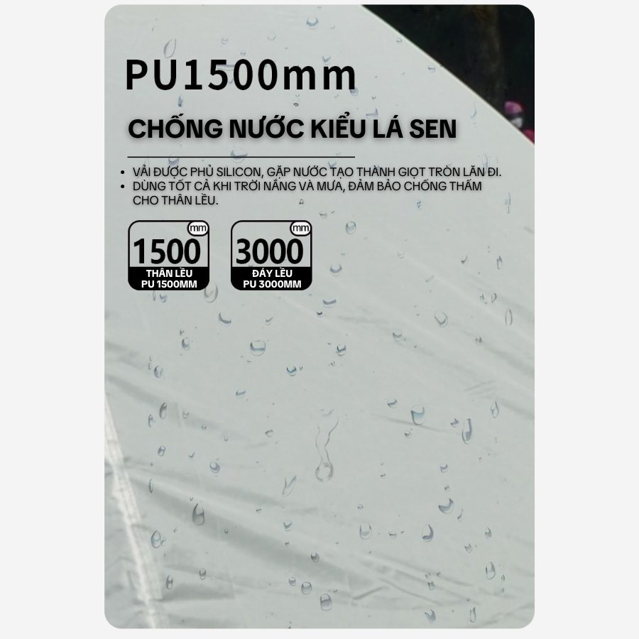 Lều cắm trại gọn nhẹ 2 người – Khung nhôm bền, dùng cho trekking, dã ngoại - Chống nước kiểu lá sen