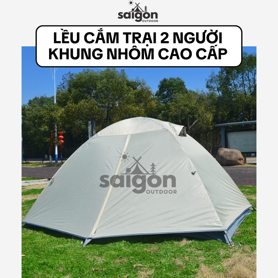 Lều cắm trại gọn nhẹ 2 người – Khung nhôm bền, dùng cho trekking, dã ngoại - Chống nước kiểu lá sen