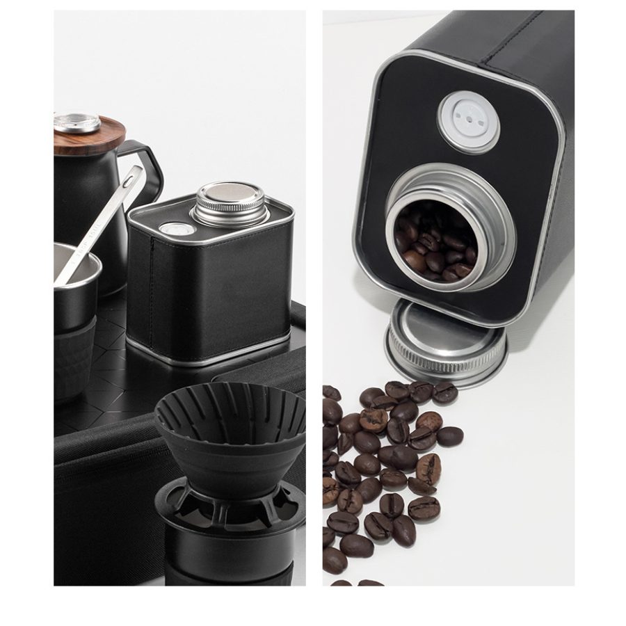 Hộp đựng hạt cà phê bằng thiếc, hộp đựng bột cà phê kín khí, van thông hơi một chiều Saigon Outdoor