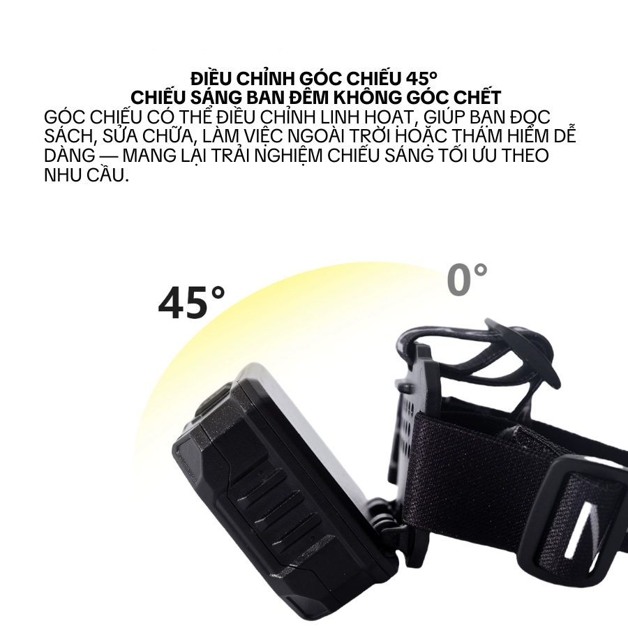 Đèn pin đội đầu siêu sáng cảm ứng vẫy tay – đèn chiếu sáng đa năng, dùng leo núi, đi phượt, sửa xe