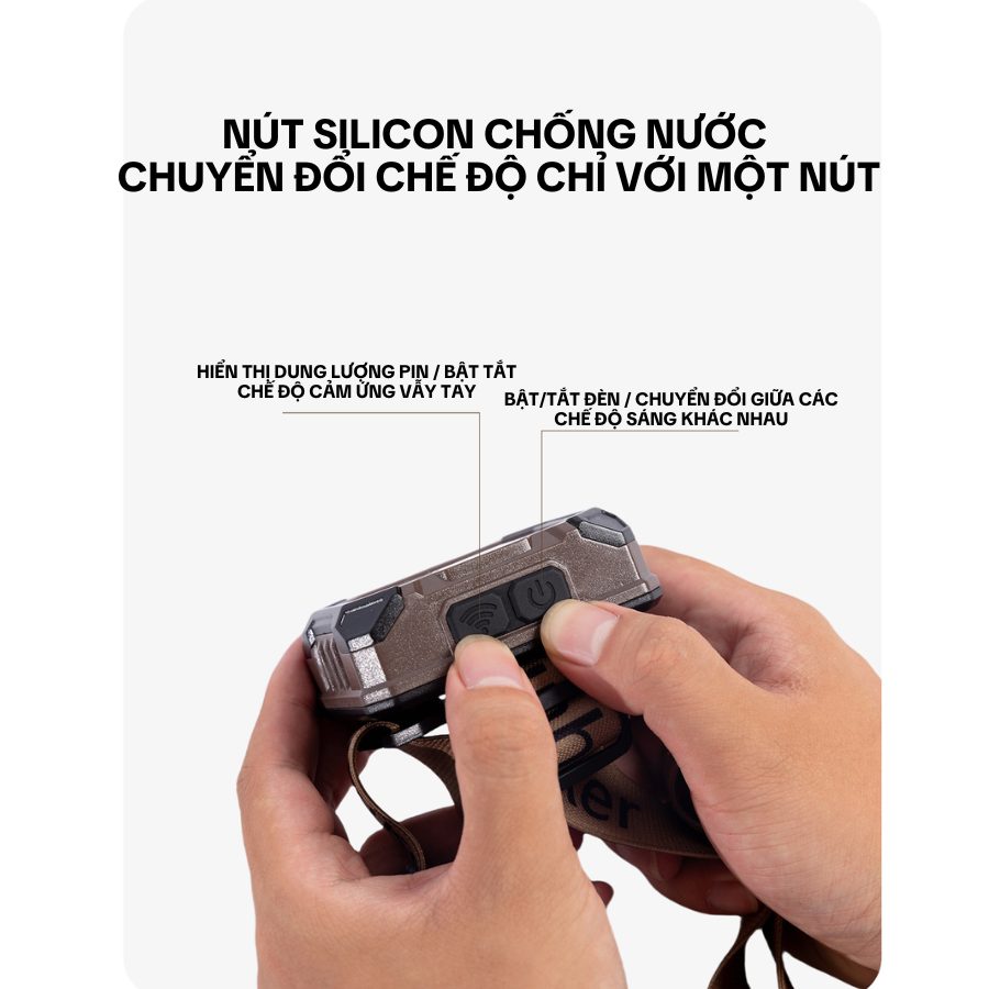 Đèn pin đội đầu siêu sáng cảm ứng vẫy tay – đèn chiếu sáng đa năng, dùng leo núi, đi phượt, sửa xe