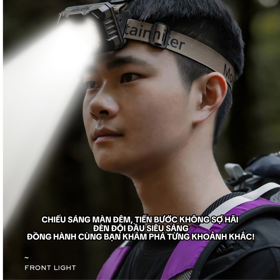 Đèn pin đội đầu siêu sáng cảm ứng vẫy tay – đèn chiếu sáng đa năng, dùng leo núi, đi phượt, sửa xe