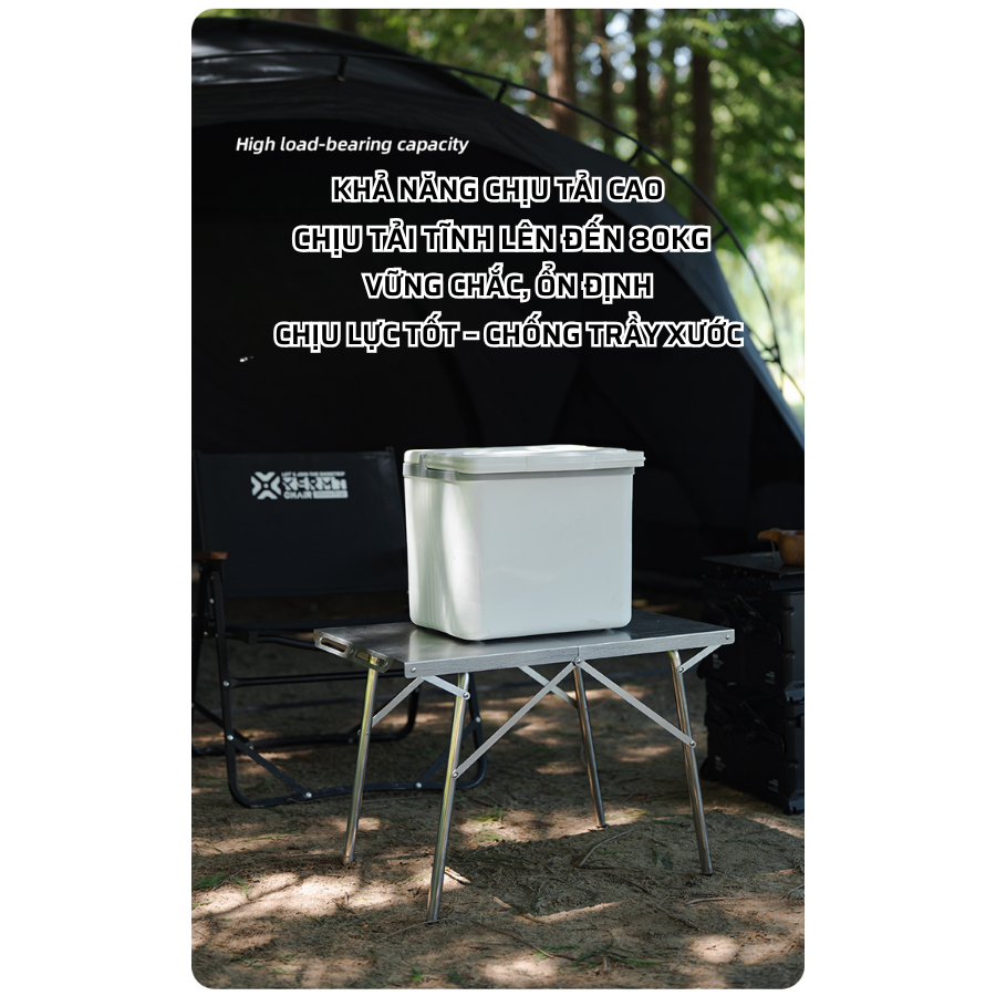 Bàn Gấp Cắm Trại Ngoài Trời ShineTrip - Bàn Picnic Di Động, Dùng Cho Camping BBQ, Chịu Nhiệt Cao