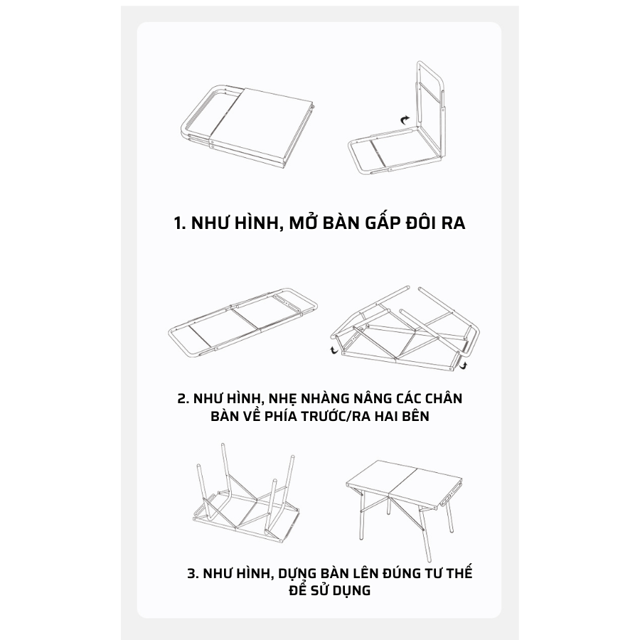 Bàn Gấp Cắm Trại Ngoài Trời ShineTrip - Bàn Picnic Di Động, Dùng Cho Camping BBQ, Chịu Nhiệt Cao