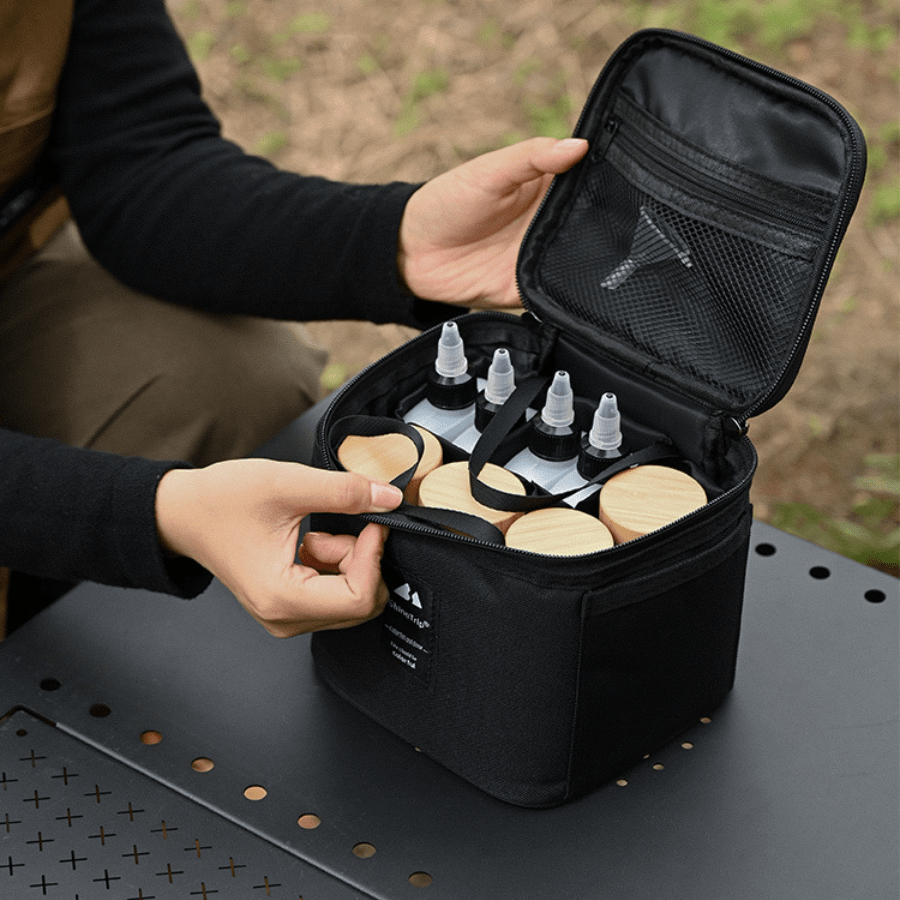 Bộ Chai Đựng Gia Vị Dã Ngoại ShineTrip – Túi Đựng Gia Vị + Chai Gia Vị + Chai Đựng Chất Lỏng 120ml