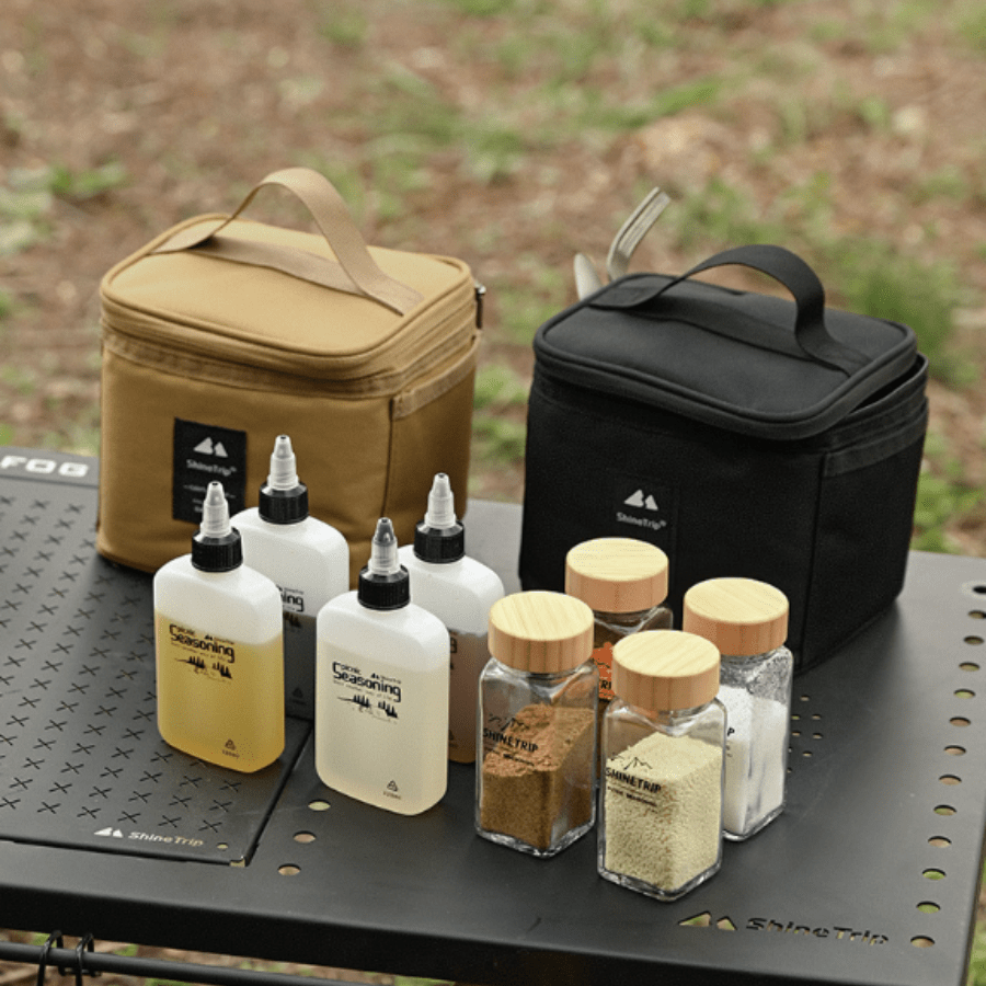 Bộ Chai Đựng Gia Vị Dã Ngoại ShineTrip – Túi Đựng Gia Vị + Chai Gia Vị + Chai Đựng Chất Lỏng 120ml
