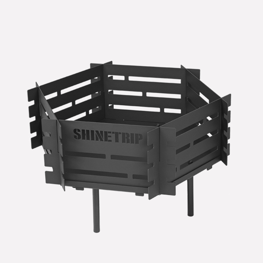 Bếp Lửa Dã Ngoại ShineTrip Gấp Gọn – Khay Đốt Củi Thép Carbon, Bếp Đốt Lửa Camping, BBQ Ngoài Trời