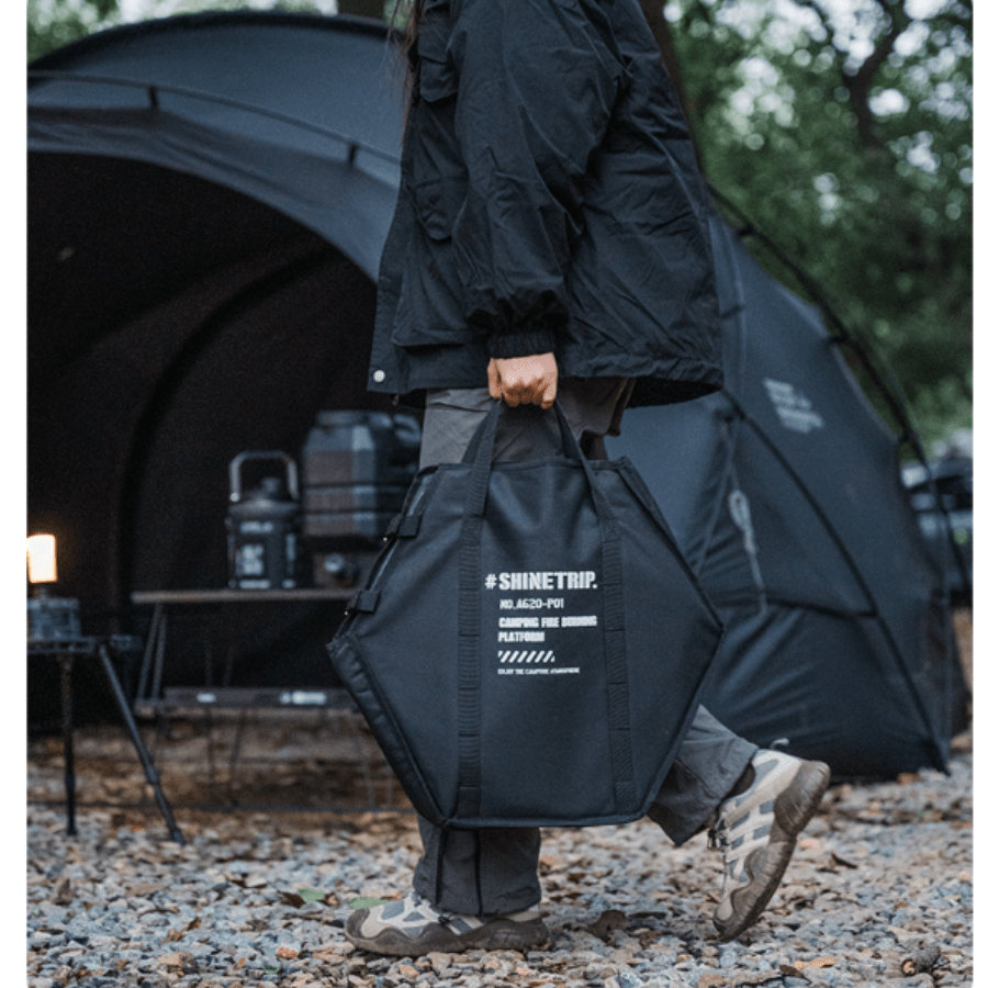 Bếp Lửa Dã Ngoại ShineTrip Gấp Gọn – Khay Đốt Củi Thép Carbon, Bếp Đốt Lửa Camping, BBQ Ngoài Trời