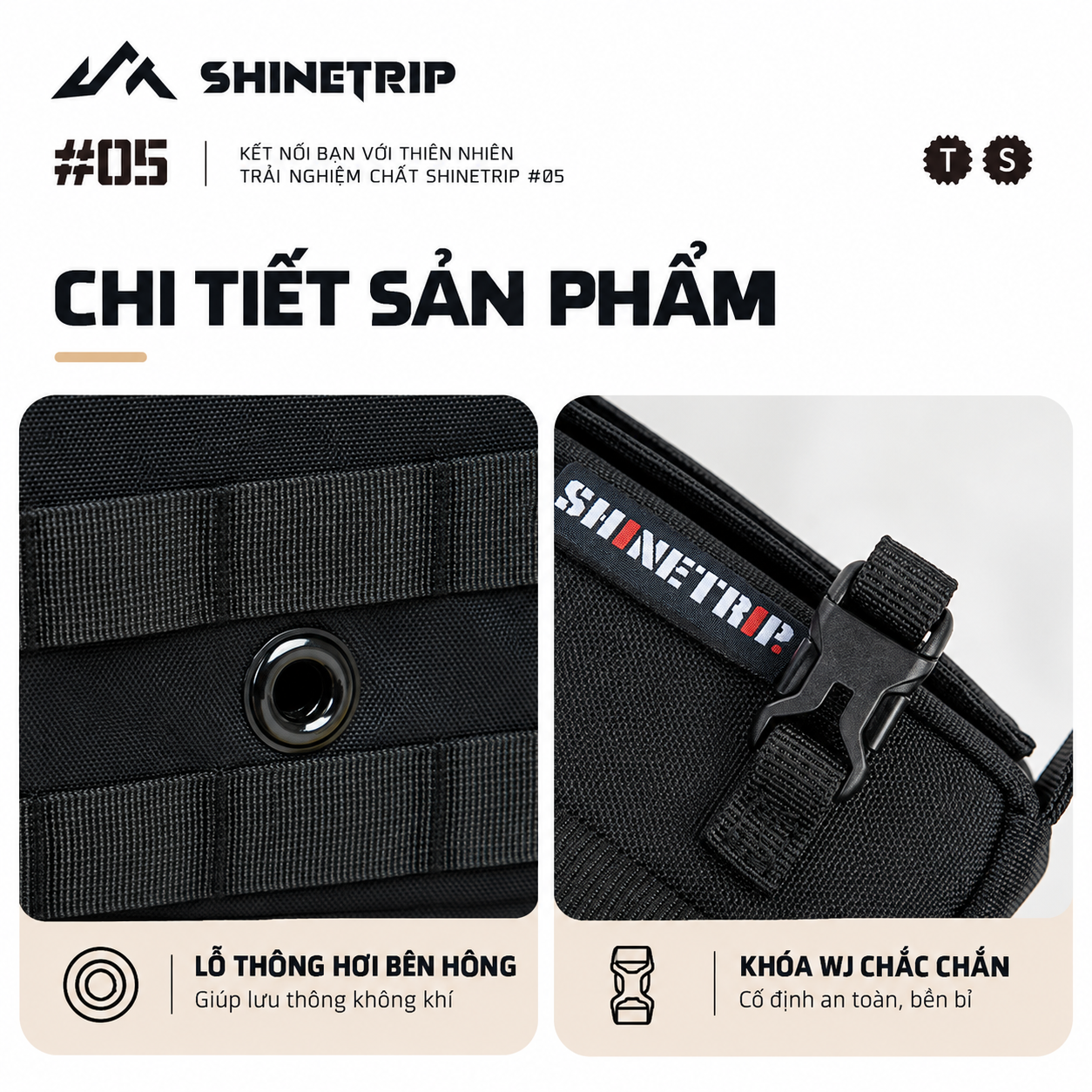 Túi Đựng Đồ ShineTrip 05 Tactical - Túi Camping Đa Năng, Treo Hông Thùng/Ghế, Vải Oxford 600D