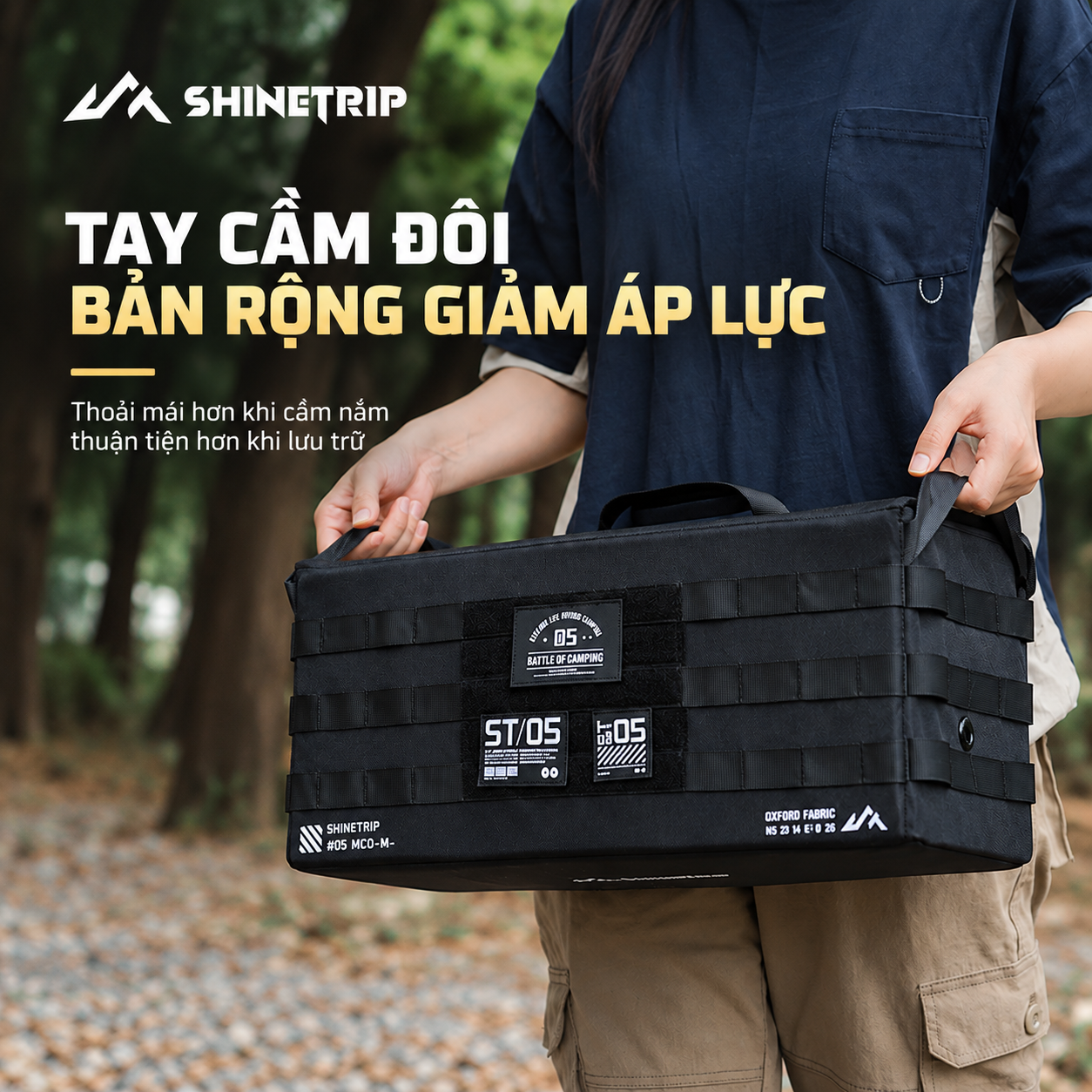 Túi Đựng Đồ ShineTrip 05 Tactical - Túi Camping Đa Năng, Treo Hông Thùng/Ghế, Vải Oxford 600D