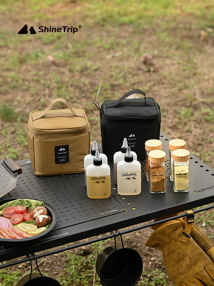 Bộ Chai Đựng Gia Vị Dã Ngoại ShineTrip – Túi Đựng Gia Vị + Chai Gia Vị + Chai Đựng Chất Lỏng 120ml