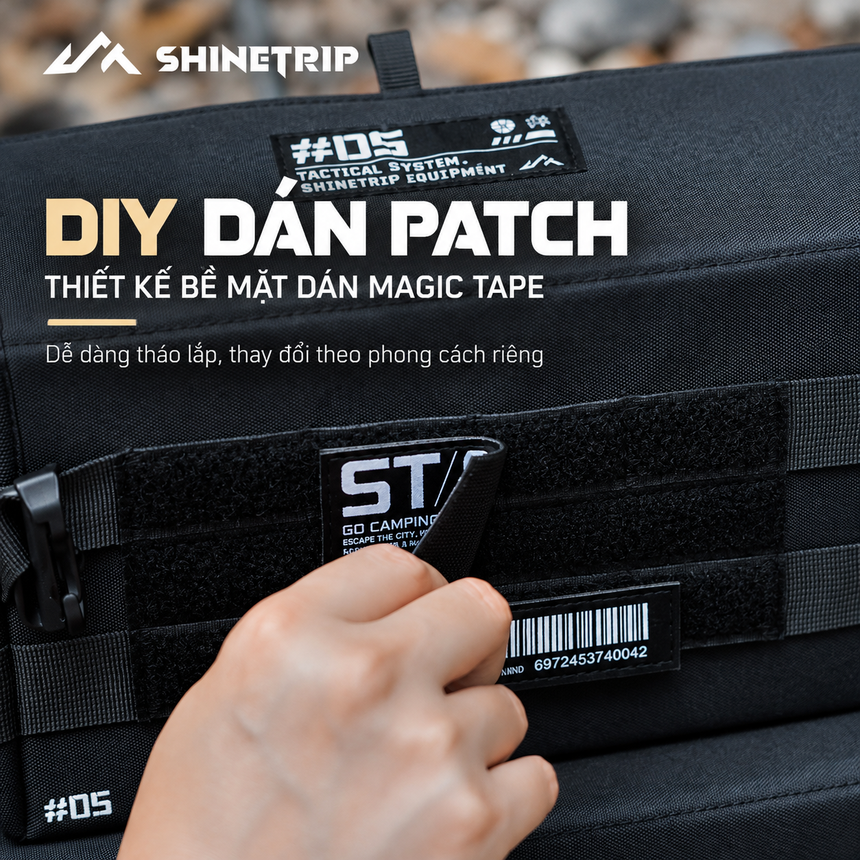 Túi Đựng Đồ ShineTrip 05 Tactical - Túi Camping Đa Năng, Treo Hông Thùng/Ghế, Vải Oxford 600D