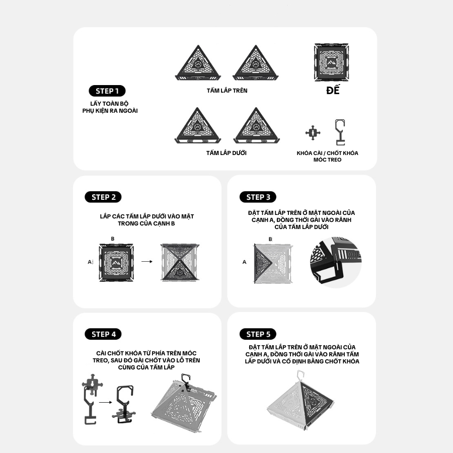 Chụp Đèn Camping Hình Kim Tự Tháp SHINETRIP Thép Không Gỉ 304 Treo Lều Trang Trí Phiên Bản Xua Muỗi