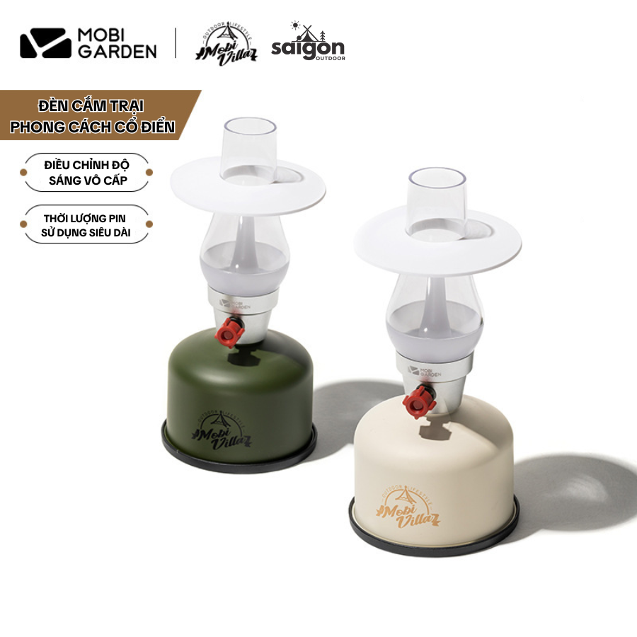 Đèn Cắm Trại Cổ Điển Mobi Garden – Đèn LED Camping Sạc USB, Điều Chỉnh Độ Sáng Vô Cấp, Pin 3200mAh