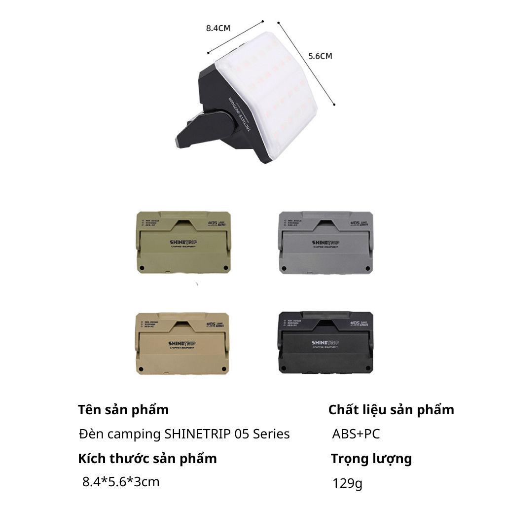 Đèn Camping SHINETRIP 05 Series Sạc Type-C – Đèn LED Dã Ngoại Đa Năng, Gắn Nam Châm & Treo Lều, Nhẹ 129g