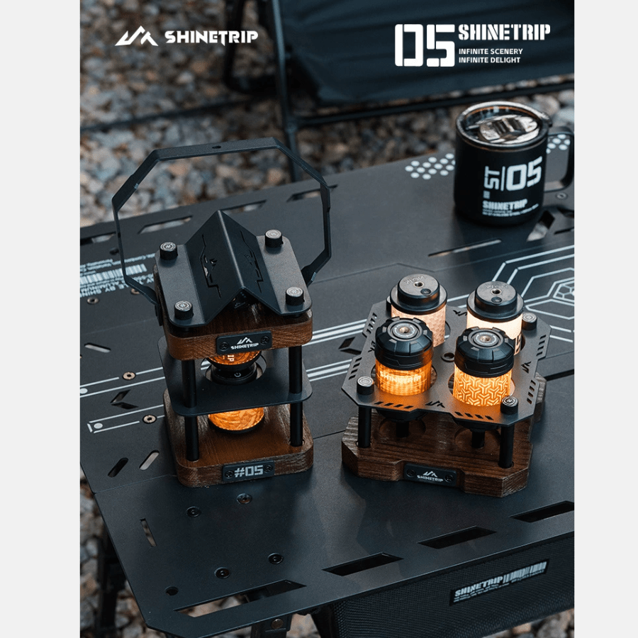 Giá Đỡ Đèn Cắm Trại SHINETRIP 05 Đế Đèn Chiến Thuật Lò Gốm, Gỗ Sồi & Thép 304, Phụ Kiện Camping Cao Cấp