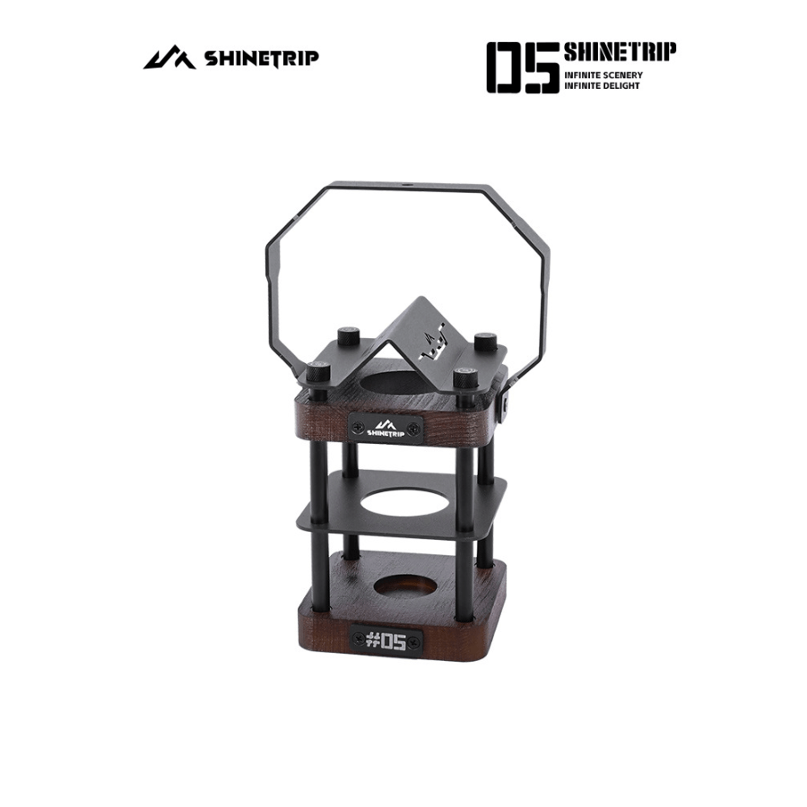 Giá Đỡ Đèn Cắm Trại SHINETRIP 05 Đế Đèn Chiến Thuật Lò Gốm, Gỗ Sồi & Thép 304, Phụ Kiện Camping Cao Cấp