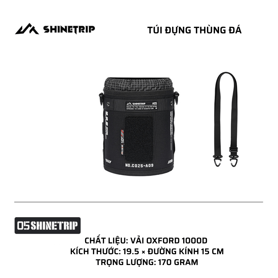 Túi Đựng Thùng Đá ShineTrip 05 Tactical – Túi Giữ Lạnh Camping Vải Oxford 1000D, Gọn Nhẹ, Đa Năng
