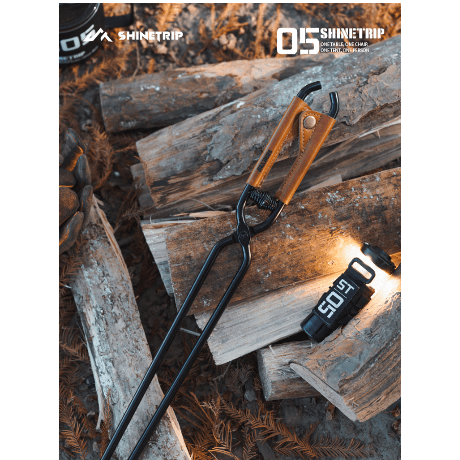 Kẹp Gắp Than Củi Dã Ngoại SHINETRIP 05 Thép Carbon Có Lò Xo Trợ Lực, Răng Cưa Chống Trượt Dài 44cm/55cm