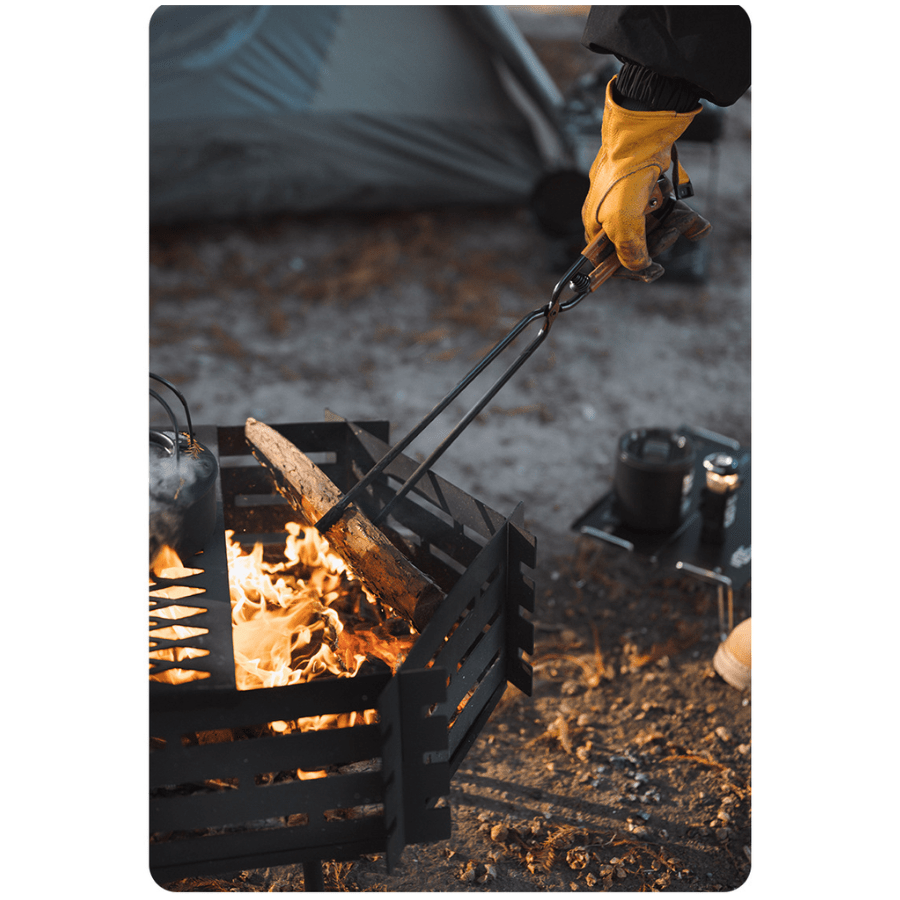 Kẹp Gắp Than Củi Dã Ngoại SHINETRIP 05 Thép Carbon Có Lò Xo Trợ Lực, Răng Cưa Chống Trượt Dài 44cm/55cm