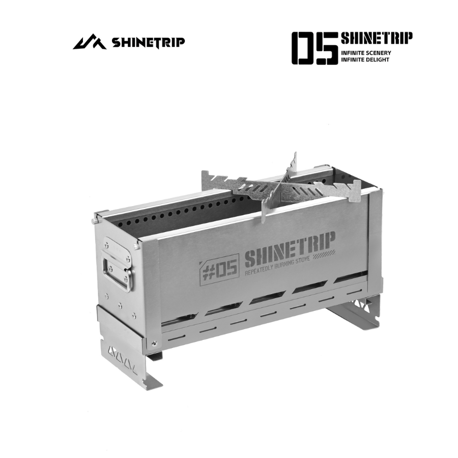 Bếp Đốt Củi Dã Ngoại SHINETRIP 05 Bếp Đốt Thứ Cấp Ít Khói Inox 430 Gấp Gọn Dùng Camping BBQ Ngoài Trời