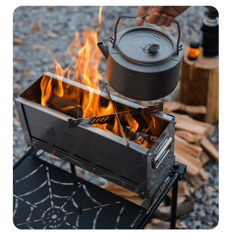 Bếp Đốt Củi Dã Ngoại SHINETRIP 05 Bếp Đốt Thứ Cấp Ít Khói Inox 430 Gấp Gọn Dùng Camping BBQ Ngoài Trời