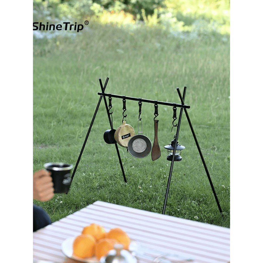 Giá Treo Dụng Cụ Camping Gấp Gọn ShineTrip  Kệ Treo Nồi Chảo Dã Ngoại, Khung Thép Tam Giác