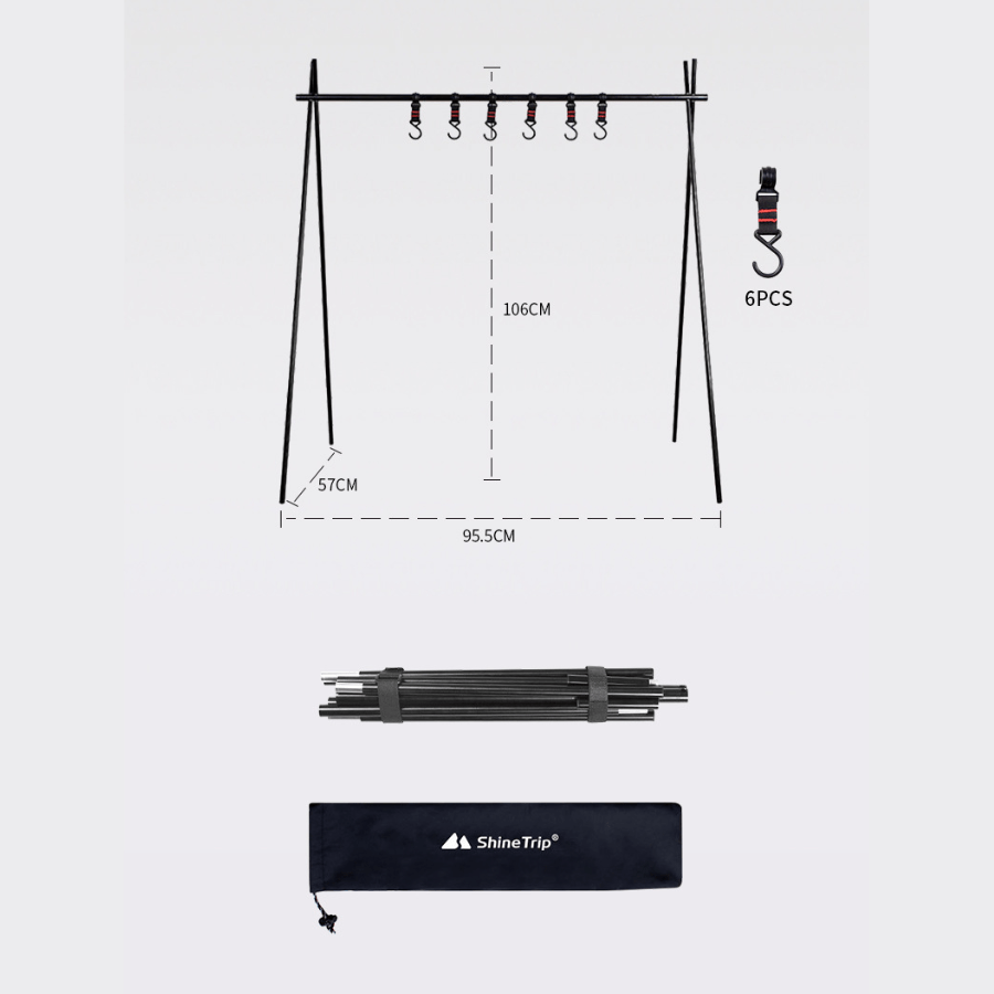 Giá Treo Dụng Cụ Camping Gấp Gọn ShineTrip  Kệ Treo Nồi Chảo Dã Ngoại, Khung Thép Tam Giác