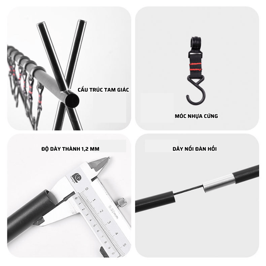 Giá Treo Dụng Cụ Camping Gấp Gọn ShineTrip  Kệ Treo Nồi Chảo Dã Ngoại, Khung Thép Tam Giác