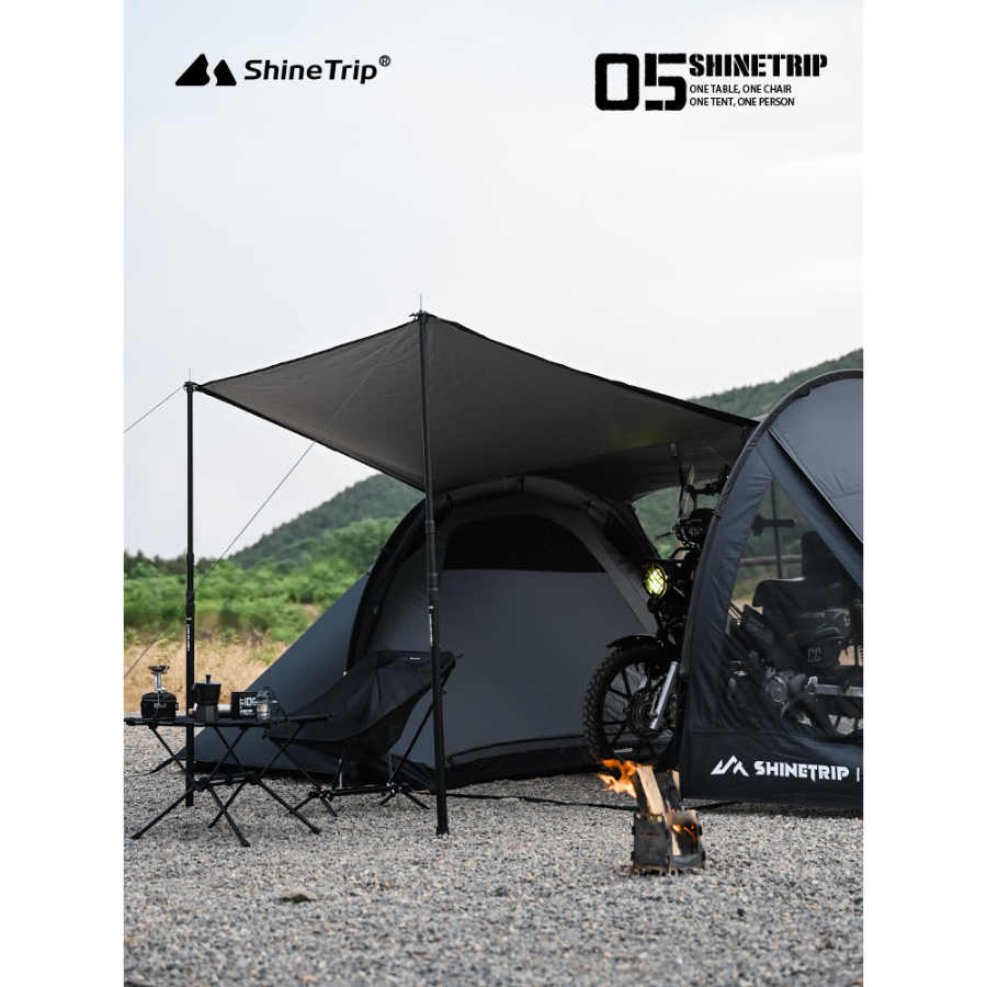Lều Cắm Trại Đường Hầm ShineTrip – Lều Dã Ngoại Nhẹ, Chứa Xe Máy, Khung Nhôm 7001, Vải Oxford 150D