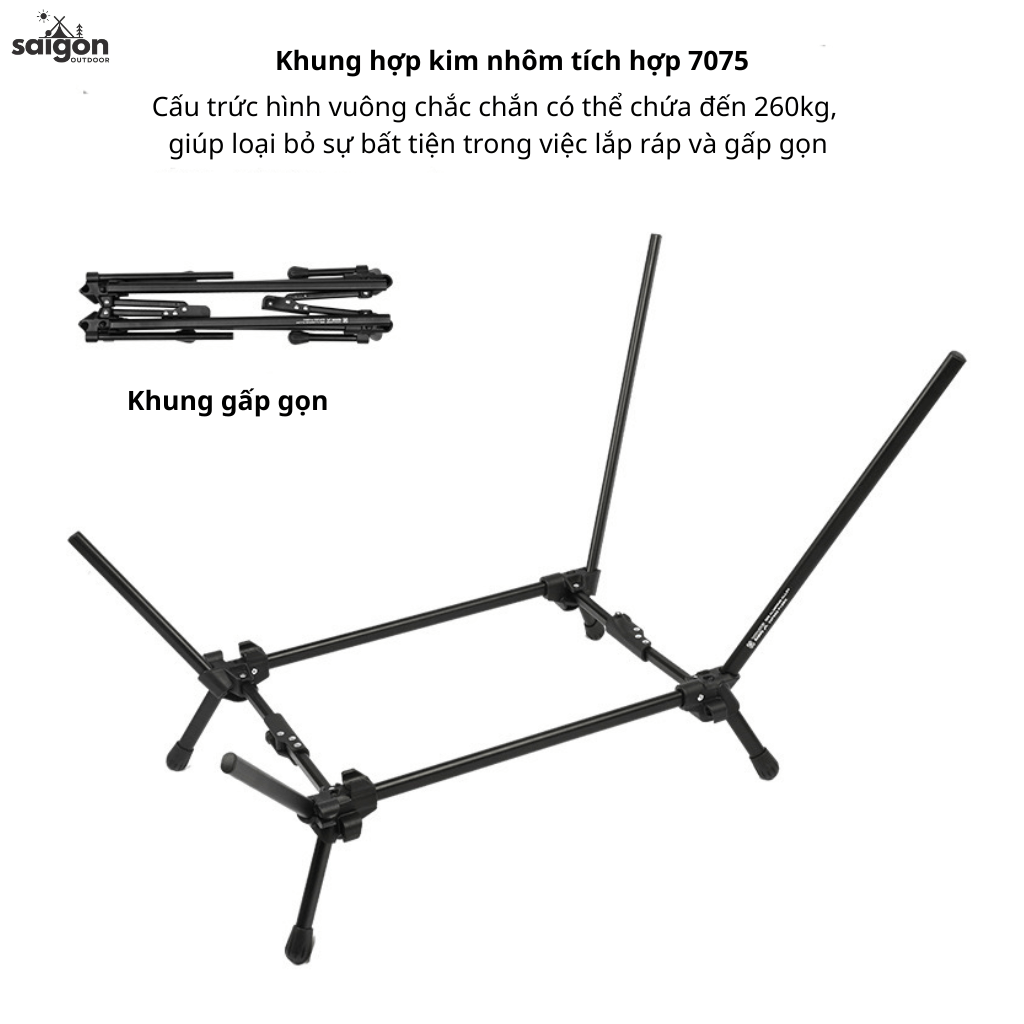 Giường Ghế Xếp Dã Ngoại SHINETRIP Có Tựa Đầu | Giường Ngủ Camping Gấp Gọn Khung Nhôm 7075